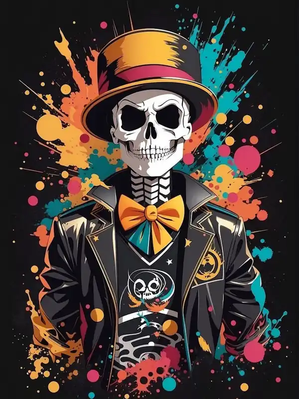 Skeleton In Hat Warranty Included