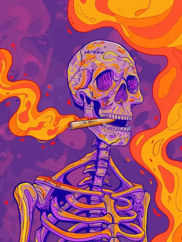 Fan Favorite Skeleton Smoking A Cigarette 2