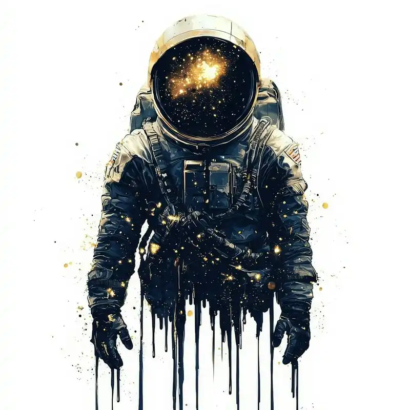 Astronaut Painting.Generated AI. Wall Discount