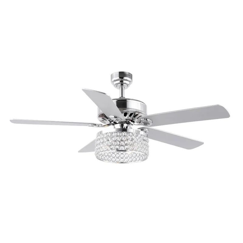 Low Price Kristin 52" Crystal/Metal Modern Glam Drum LED Ceiling Fan With Remote