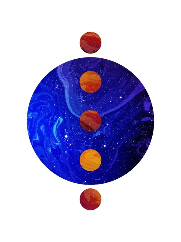 Brand New Circular Blue Planet Marble Artwork