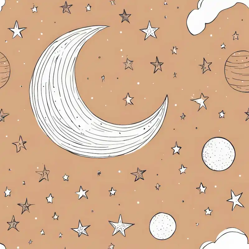 Luxury Illustration Moon and Stars Kids Room