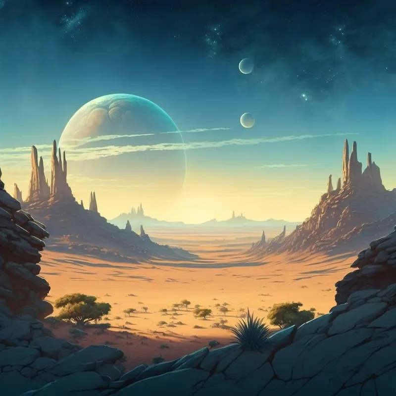 Markdown Sci-fi Desert Landscape