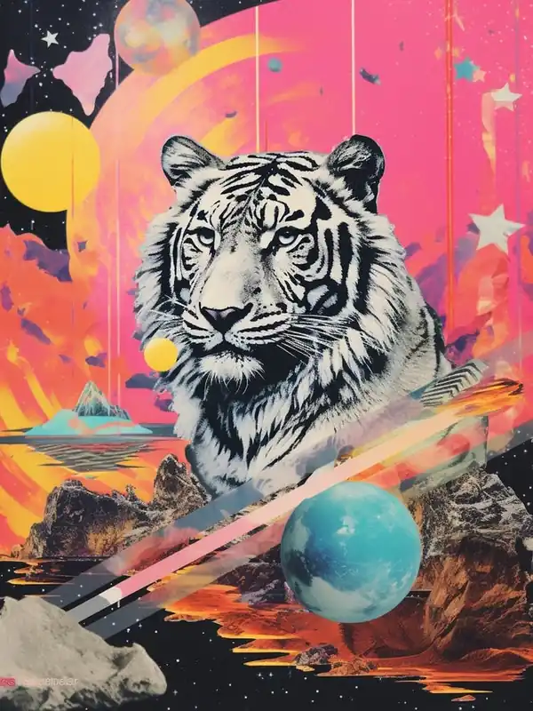 Place Order Tiger Retro Space Collage 4