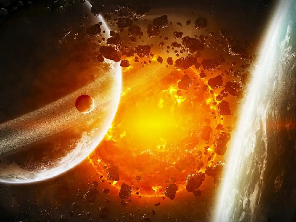 Planet explosion. Apocalypse in space #7 — space poster, space photo art, collage Holiday Sale