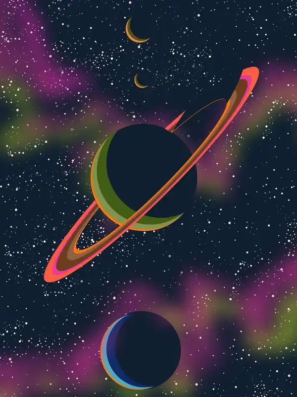 Saturn Space art Place Order