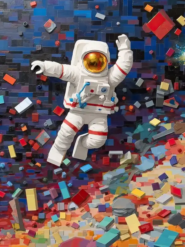Astronaut And Colourful Bricks 2 Shop Now