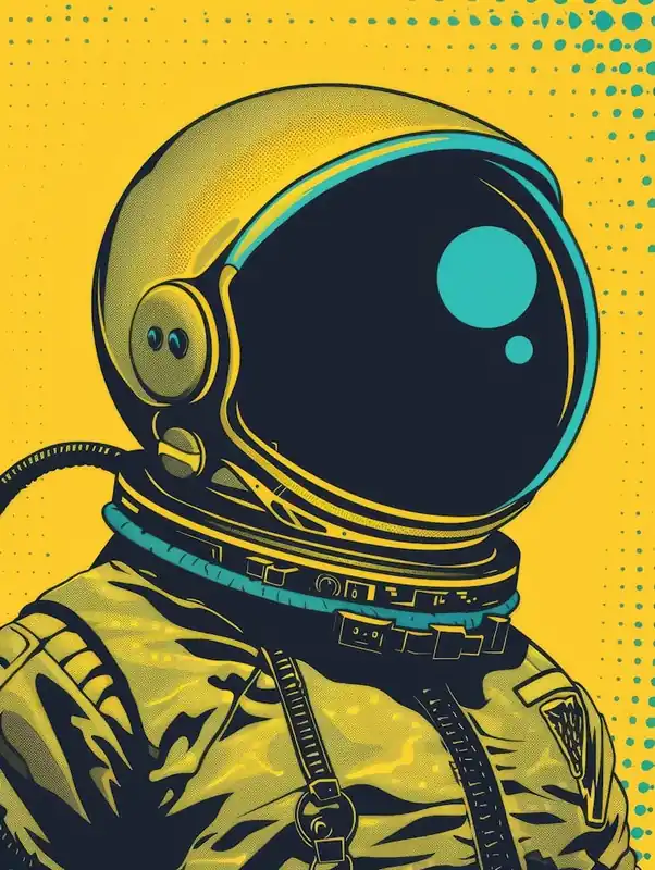Professional Grade Astronaut In A Helmet In Pop Art Style3
