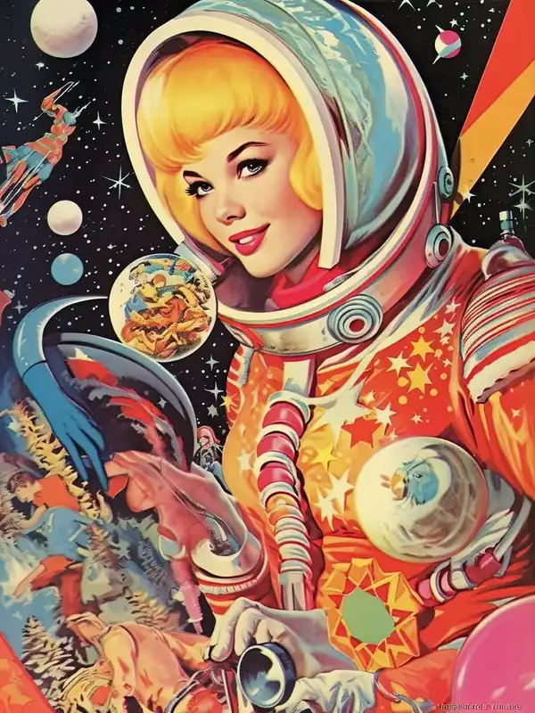 Instant Buy Vintage Astronaut Girl Kitsch 4