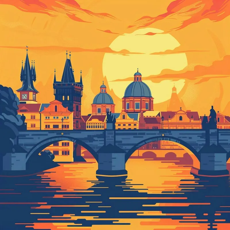 A Prague With Charles Bridge Vector Design Illus 1720467977 2 Secure Checkout
