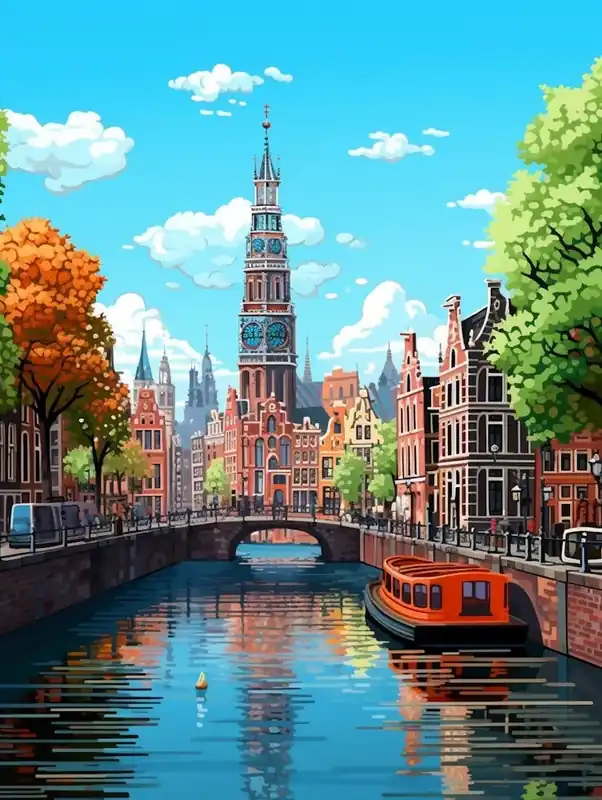 Amsterdam Pixel Art 4 Buy Direct