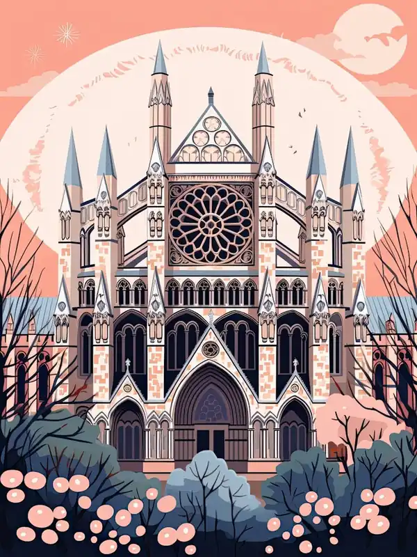 Westminster AbbeyLondon, EnglandCute Botanical Illustration Travel 1 Worldwide Shipping