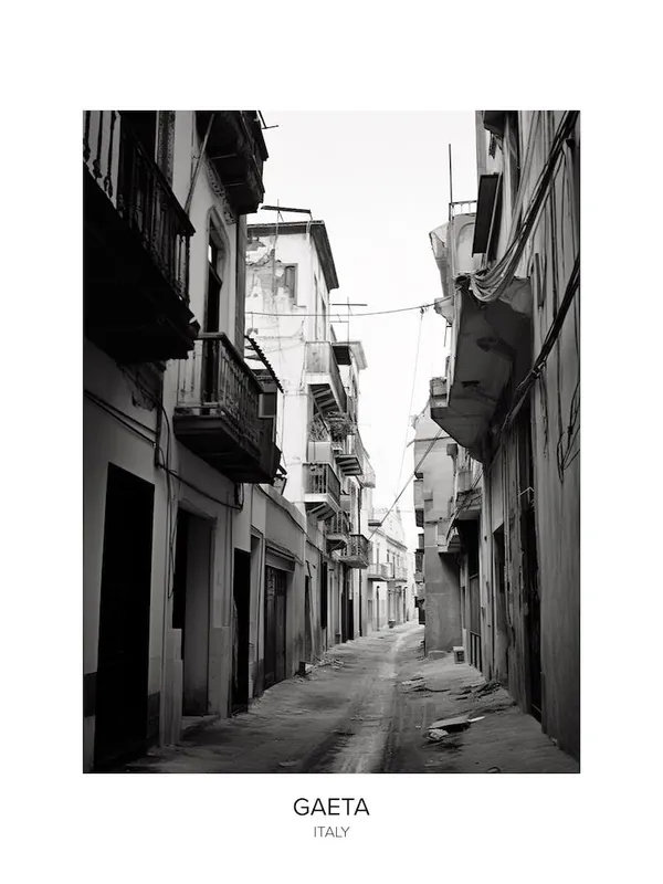 Poster Of Gaeta, Italy, Black And White Photo 3 Shop Now