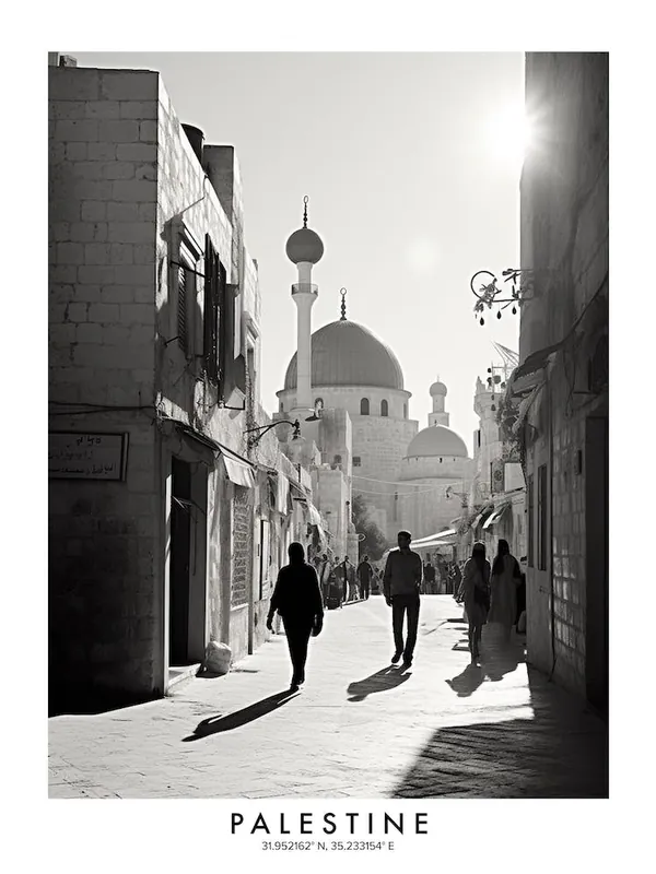 Poster Of Palestine, Black And White Analogue Photograph 1 Fan Favorite