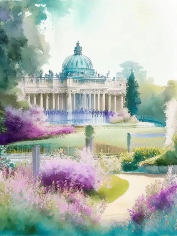 No Minimum Order Blenheim Palace Gardens, 1, United Kingdom Pastel Watercolour