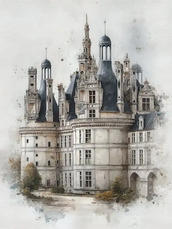 Aihrgdesign Isolated Watercolor Painting Of European Castles 2 Place Order