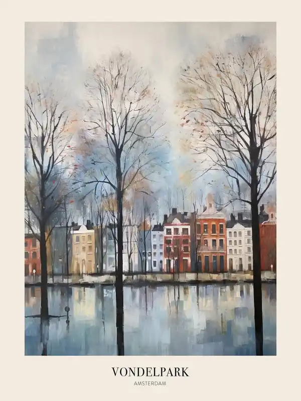 Winter City Park Poster Vondelpark Amsterdam 2 Save Now