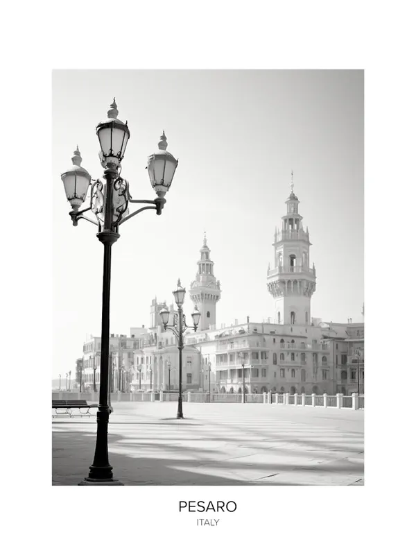 Poster Of Pesaro, Italy, Black And White Photo 4 Hot Picks