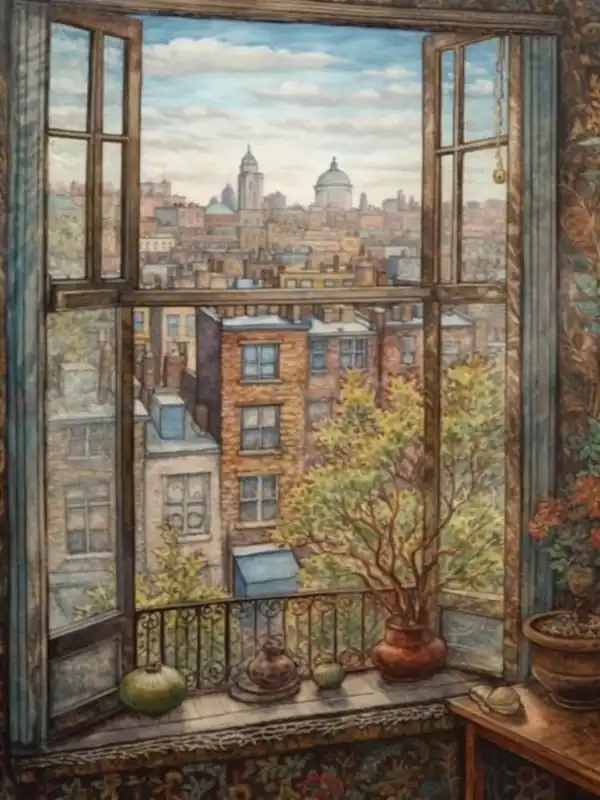 A Window View Of New York In The Style Of Art Nouveau 2 Limited Offer