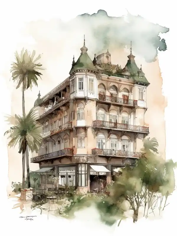 Worldwide Shipping Carrasco Montevideo Uruguay Neighborhood, Watercolour 2