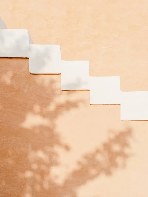 White Steps On A Mud Wall New Arrival
