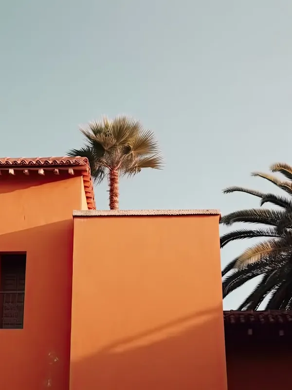 Orange House With Palms Retro Summer Photography 1 Editor’s Pick