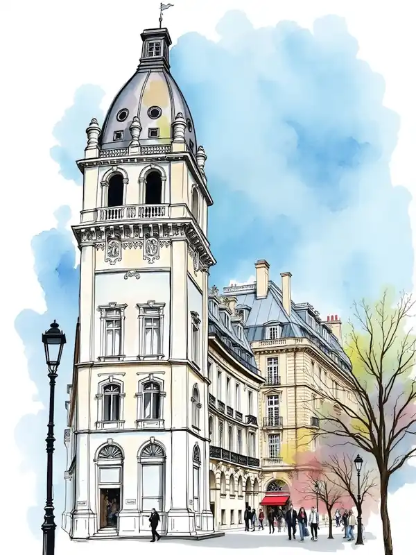 Price Cut France Watercolor Sketch