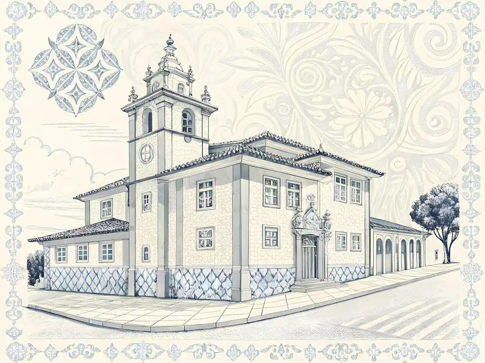 Same Day Shipping Minimalist Ink Sketch Of Traditional Tilework Pa