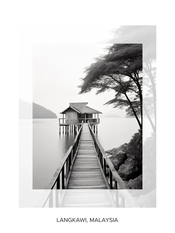 Poster Of Langkawi, Malaysia, Black And White Old Photo 1 Hot Picks