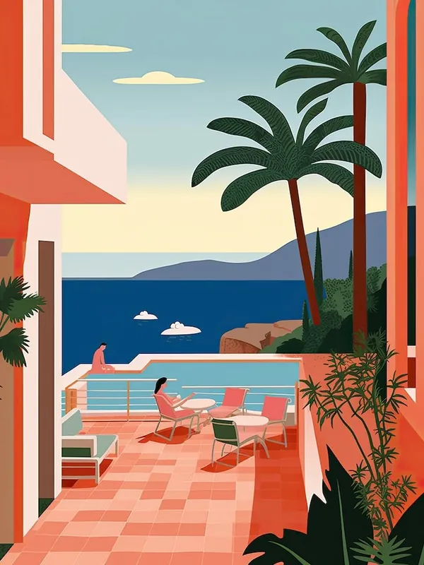 Warranty Included Acapulco, Mexico, Graphic Illustration 1