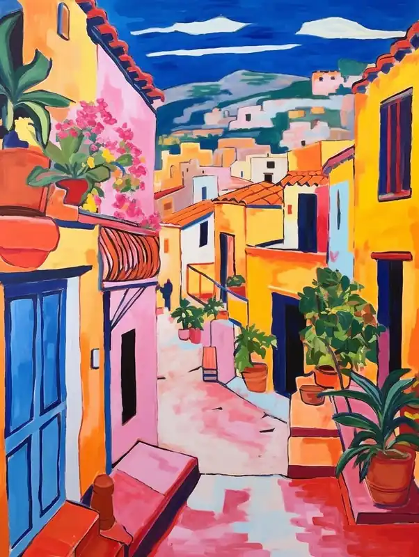 Cartagena Spain 4 Fauvist Painting Crafted