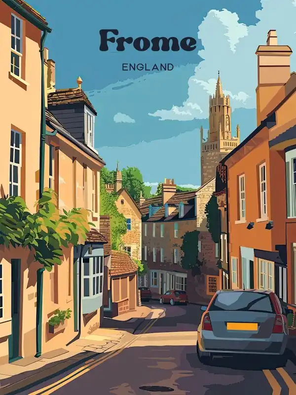 Frome England Streetview Travel Art Limited Time