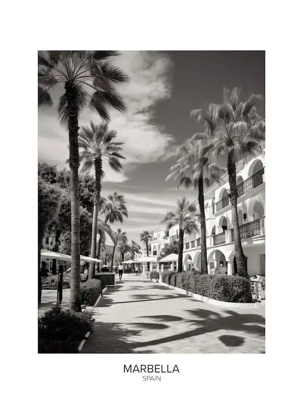 Last Chance Poster Of Marbella, Spain, Black And White Analogue Photography 4