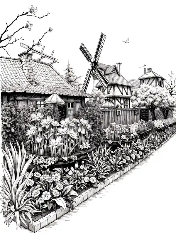 Garden In Black And White Clearance