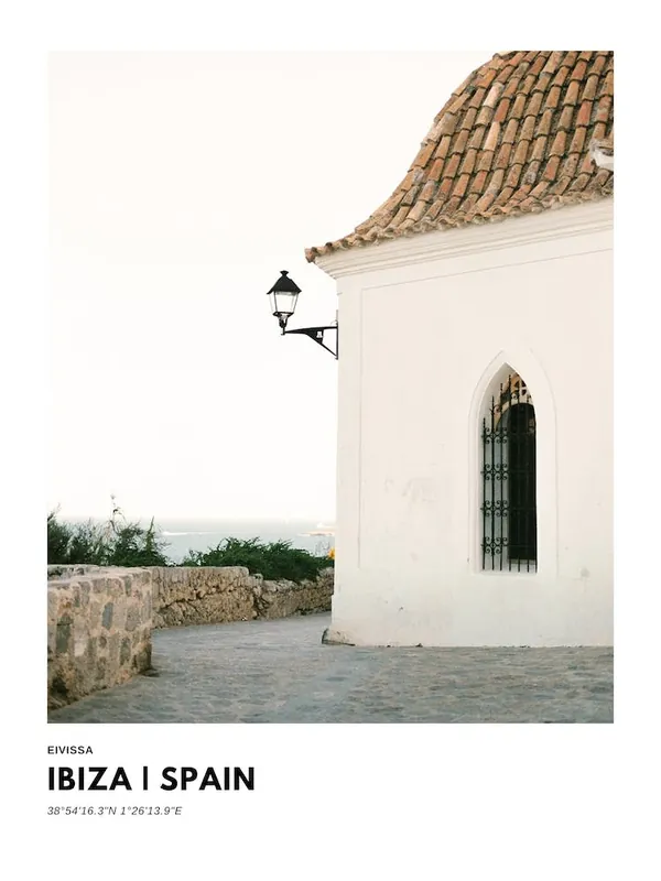 Hassle-Free Returns Coordinates Poster Ibiza Spain 2