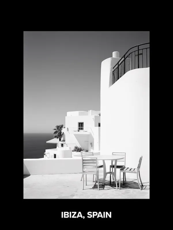 Poster Of Ibiza, Spain, Mediterranean Black And White Photography Analogue 1 Certified