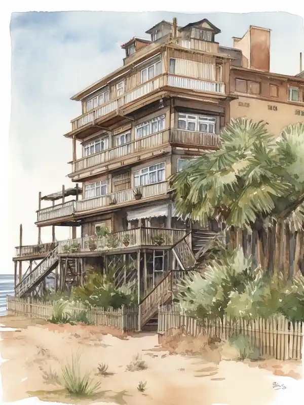 Punta Carretas Montevideo Neighborhood, Watercolour 1 Crafted