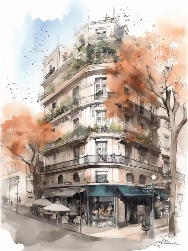 Palermo Buenos Aires Neighborhood, Watercolour 8 Price Drop