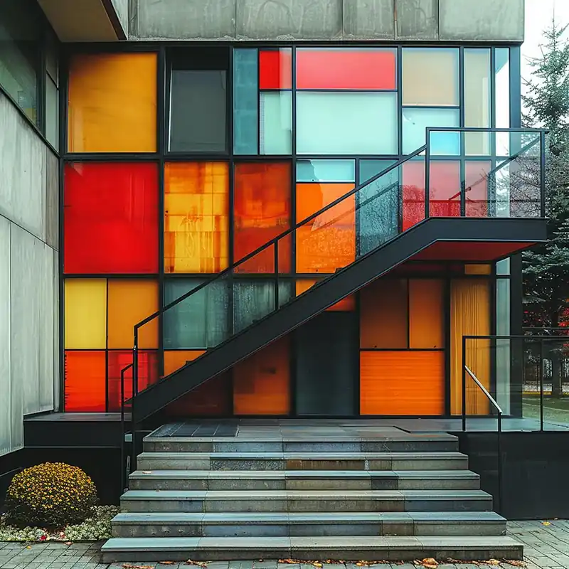 Building With Colorful Windows Authentic