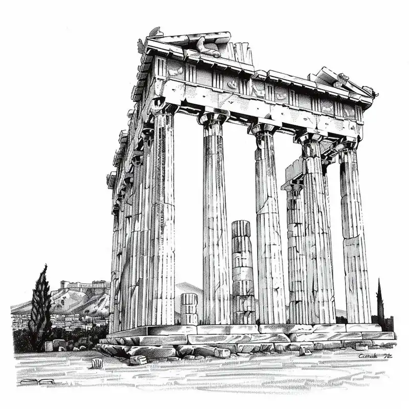 Mega Sale A Temple Of Olympian Zeus In Athens Hand Drawn S 1720009068 1