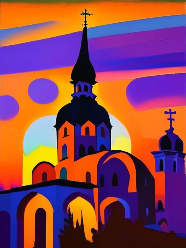 Cathdral Abstract Sunset Fast Shipping