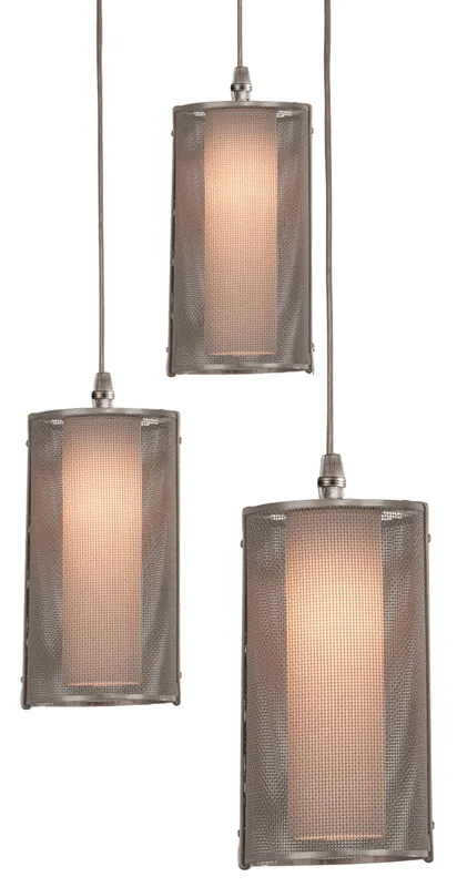 Uptown Mesh LED Square Multi Light Pendant Fresh Stock
