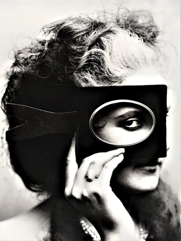 Shop Now Joke of Madness by Pierre-Louis Pierson (1863-1866) | masquerade ball art | monochrome print | vintage female art | seductive | masked | fun humour art | FParrishs | vintage print | vintage prints