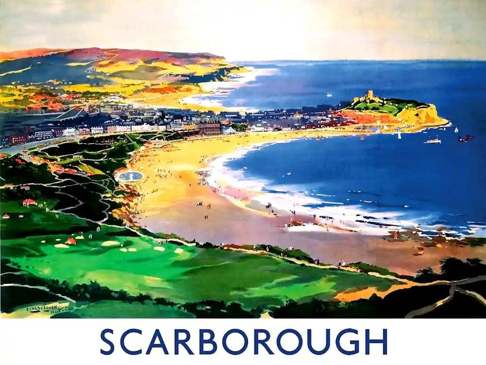 Scarborough Coast, Vintage Travel Poster Original