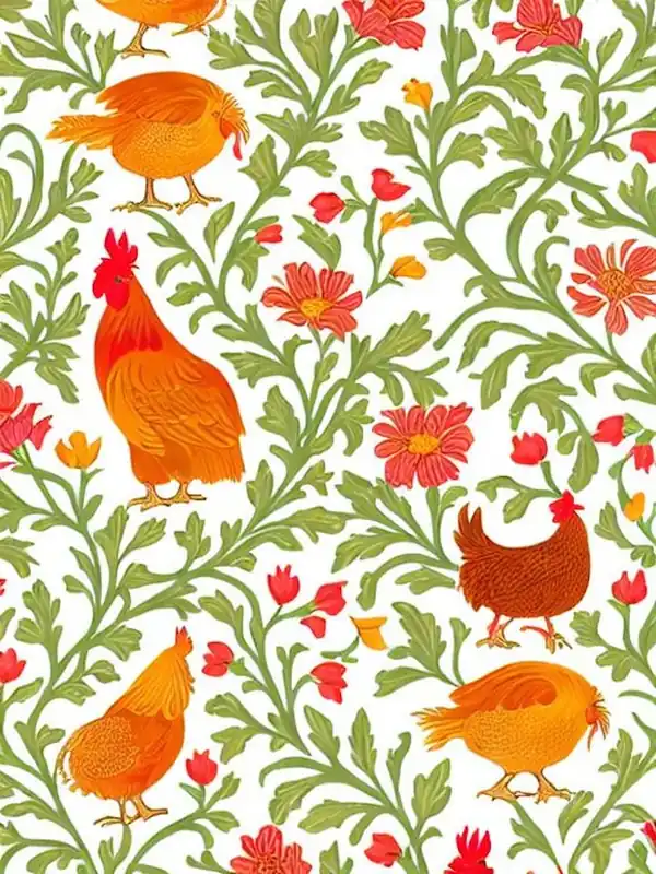 Secure Checkout Chicken William Morris Style Bird