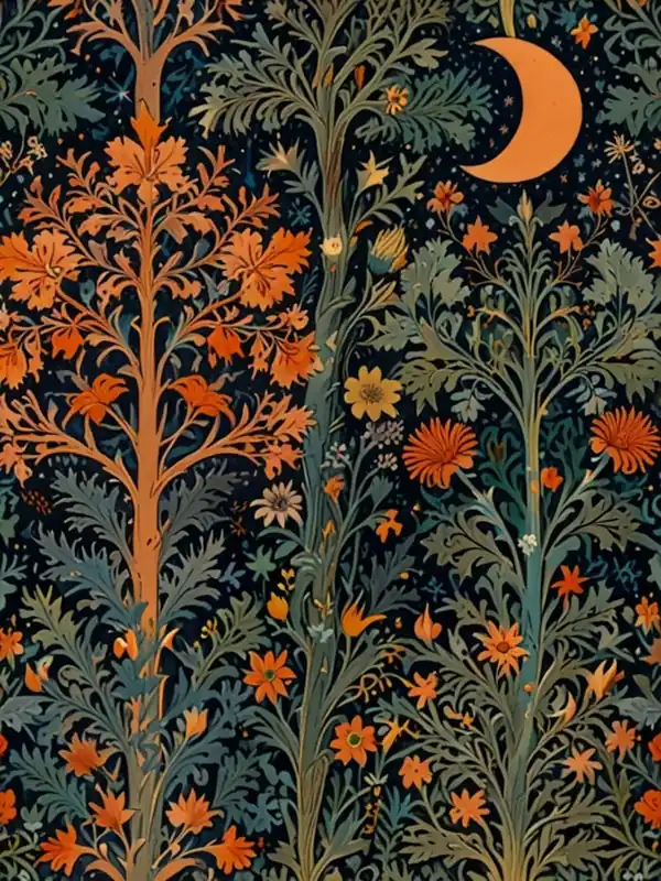 Fast Shipping William Morris Moon And Trees 9