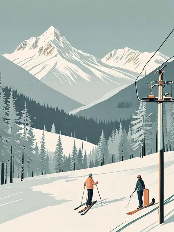 Retro Apres Ski Vintage Artwork (4) Best Price