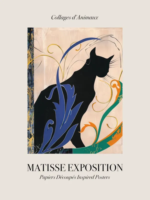 Cat 4 Matisse Inspired Exposition Animals Poster Super Sale