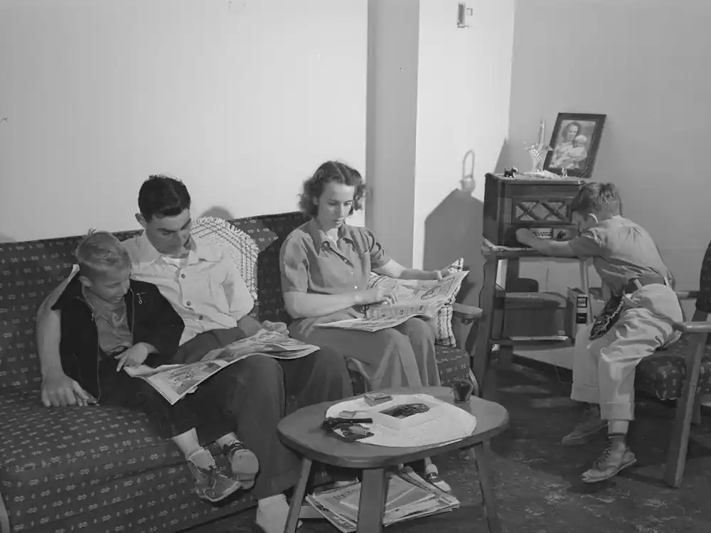 Professional Grade Family Of Marine In Their Living Room,They Live In One Of The Units Of The Navy Defense Housing Project Which Is