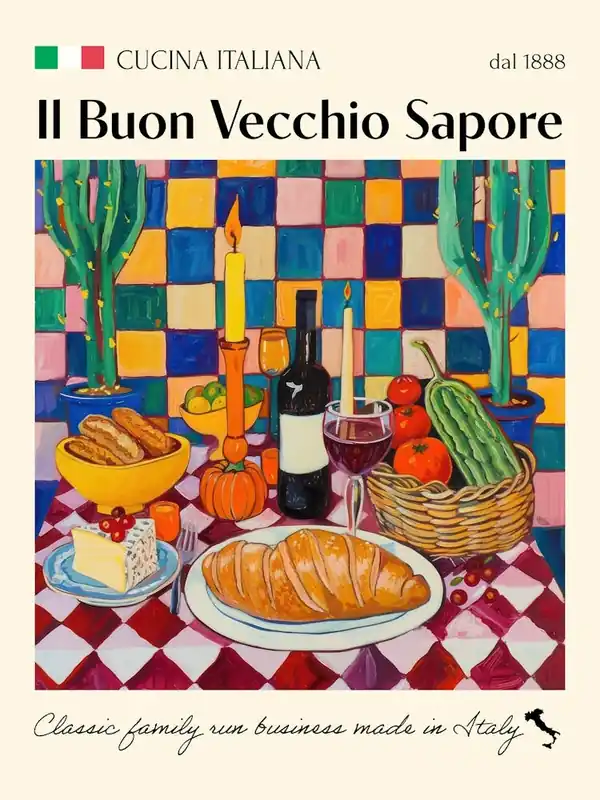 Il Buon Vecchio Sapore Trattoria Italian Poster Food Kitchen Limited Offer